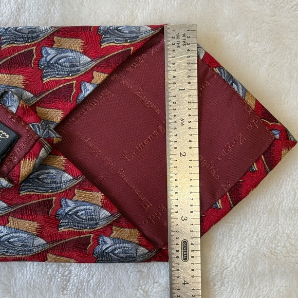 Ermenegildo Zegna 58" Necktie 100% Silk Multicolor Geometric Designer Tie - Picture 5 of 5
